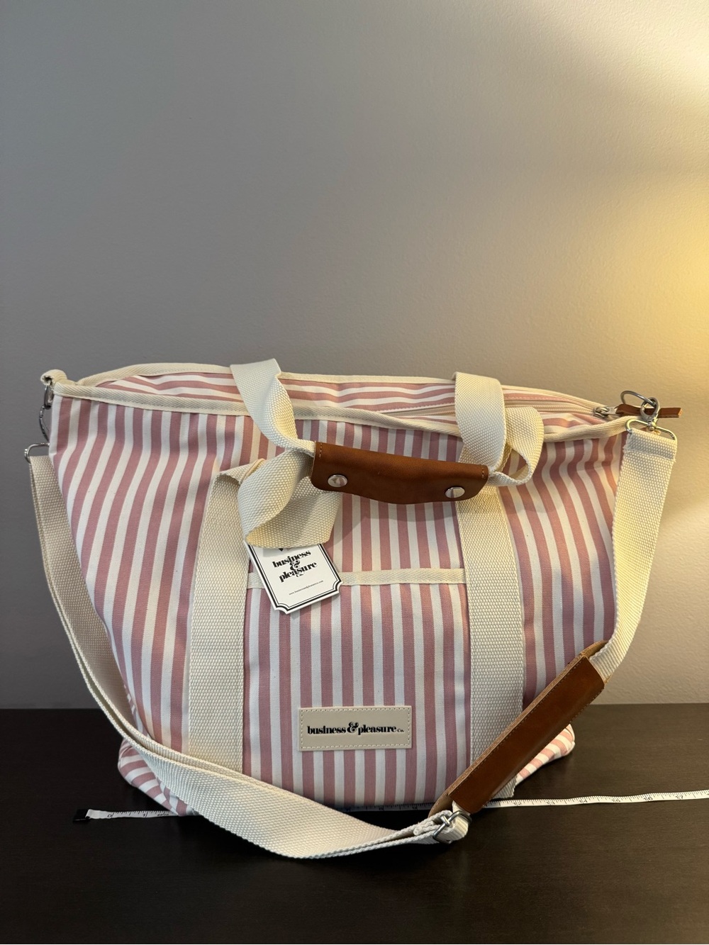 Business & Pleasure Cooler Tote Bag Laurens Pink Stripe  15” x 13” x 6” NWT